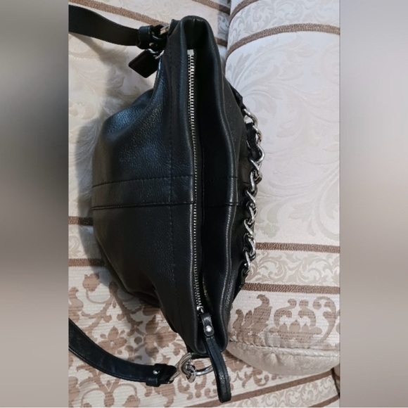 Coach Black Leather Chain Tote Bag Y2K EUC - Picture 11 of 15